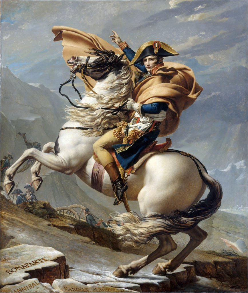 Napoleon Bonaparte, First Consul, Crossing the Alps at Great St. Bernard Pass by Jacques-Louis David