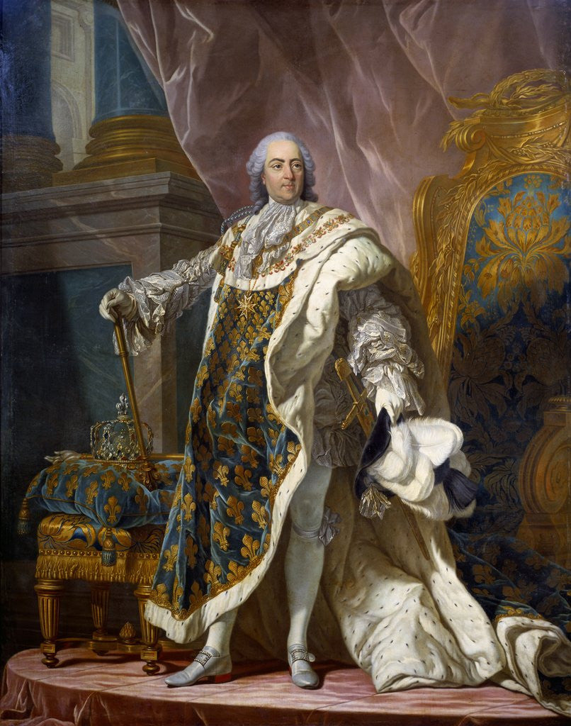 Portrait of Louis XV in coronation robes posters & prints by Jean Martial Fredou