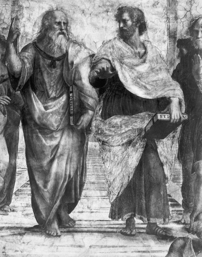 Detail Showing Plato and Aristotle from The School of Athens By Raphael ...