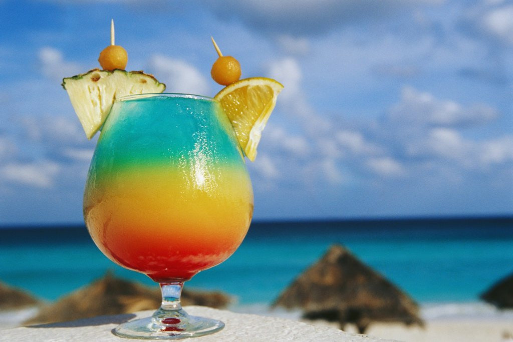 Tropical Drink Before Beach and Ocean posters & prints by Corbis