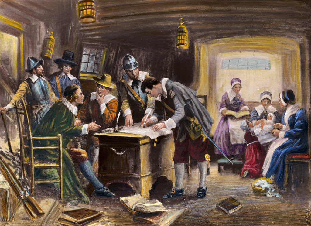 The Signing of the Mayflower Compact posters & prints by E. Moran