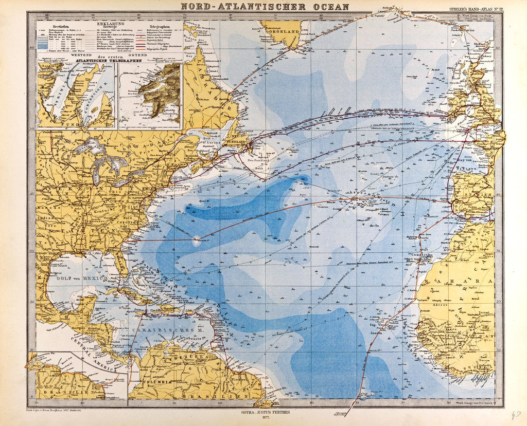 North Atlantic Ocean Map Globe 