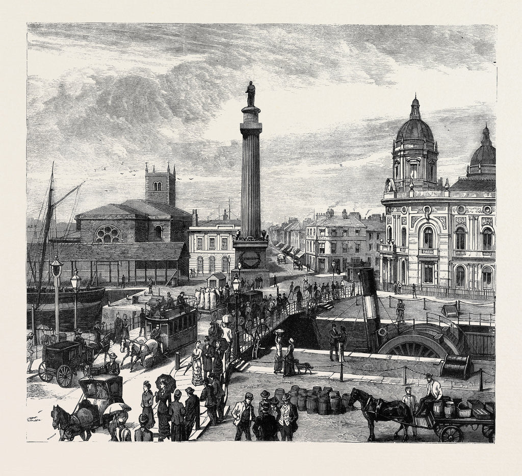 Hull: Whitefriargate Bridge and Wilberforce Monument posters & prints ...