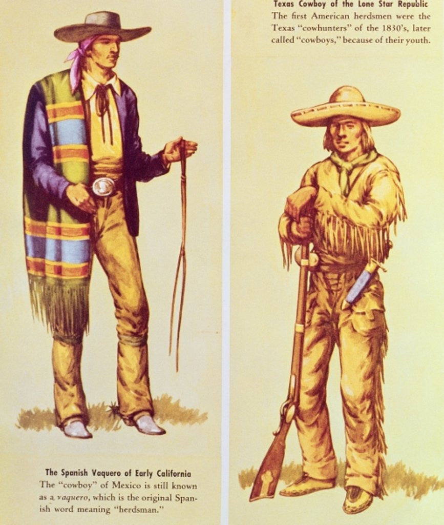 A Mexican #39 Vaquero #39 and an American Cowboy posters prints by American