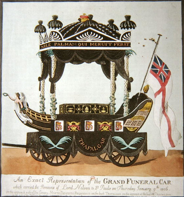 An exact representation of the grand funeral car that carried the body