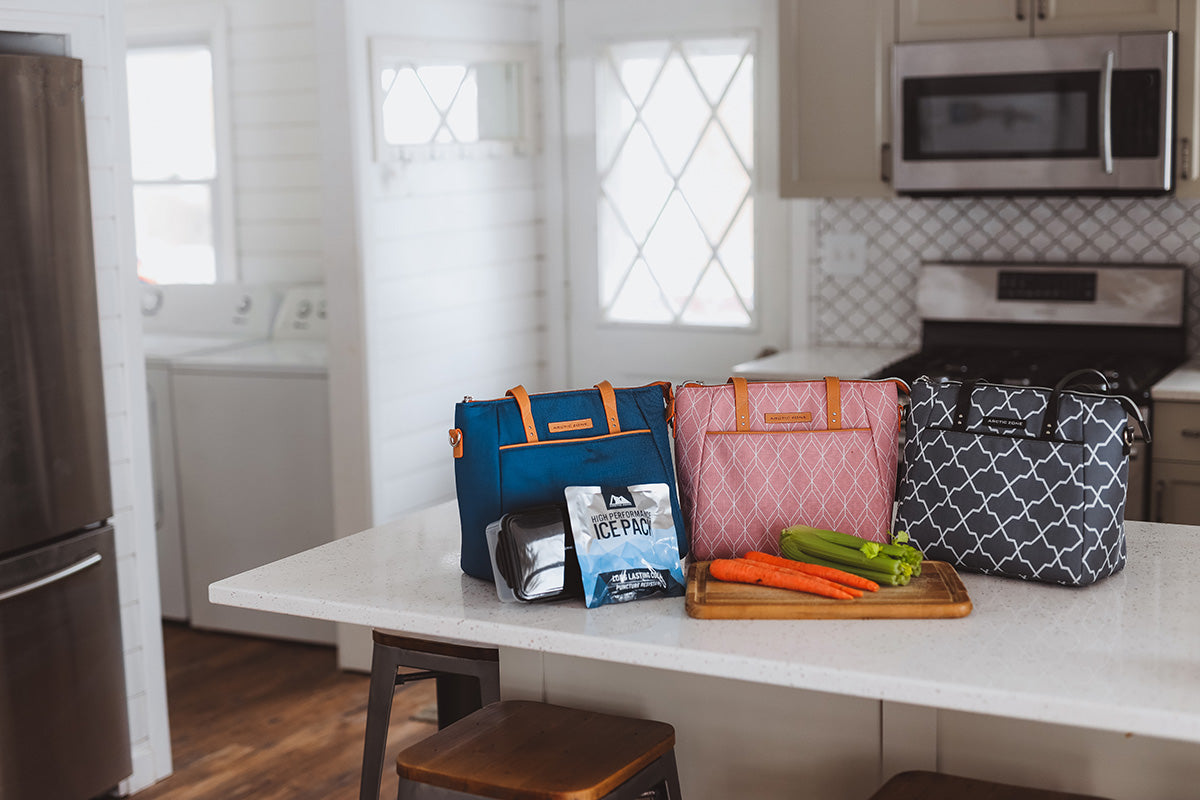 Arctic Zone® Vienna Lunch Totes on kitchen counter