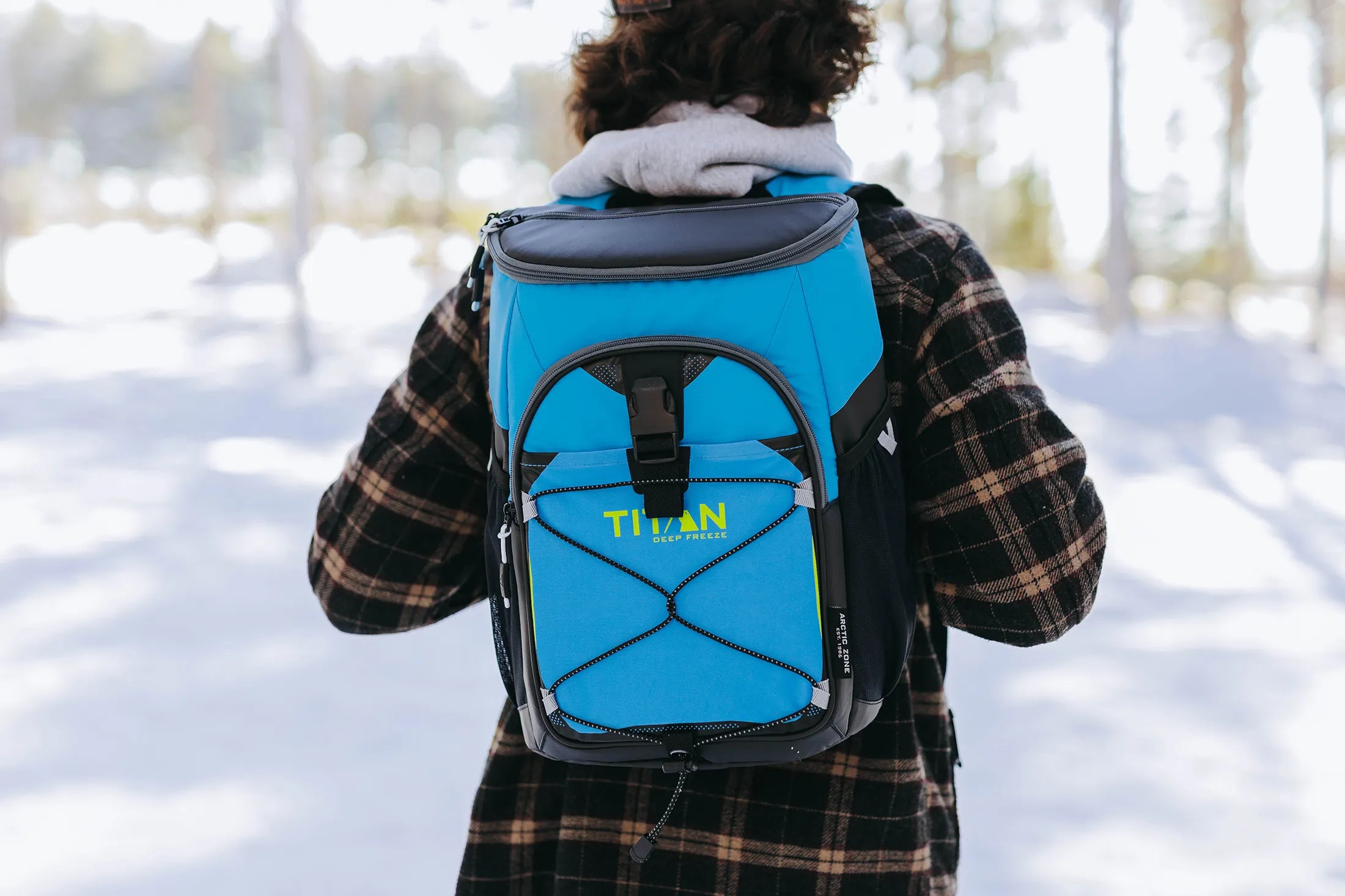 Guy wearing a Titan Backpack Cooler