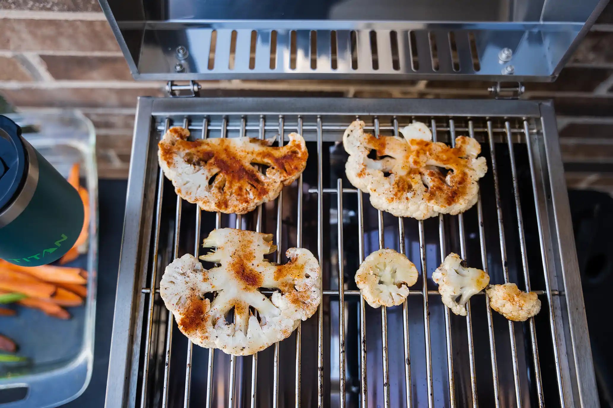 Cauliflower on the grill.