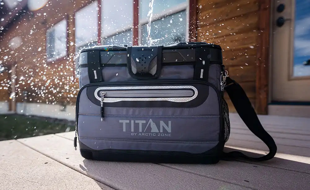 Water & stain repellant exterior of the Titan 40 Can Collapsible Cooler