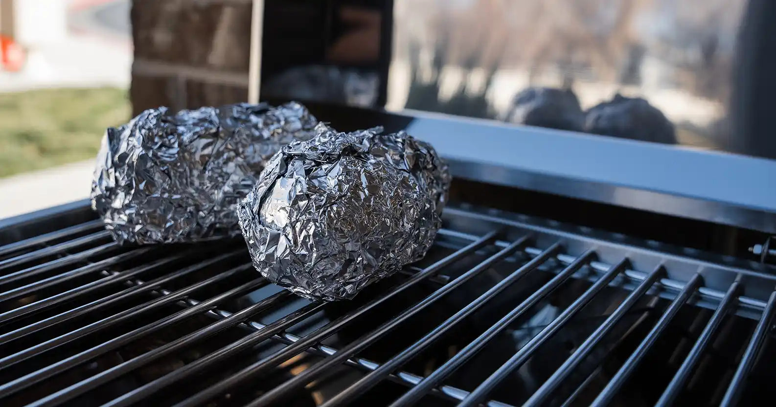 Potatoes on the grill.