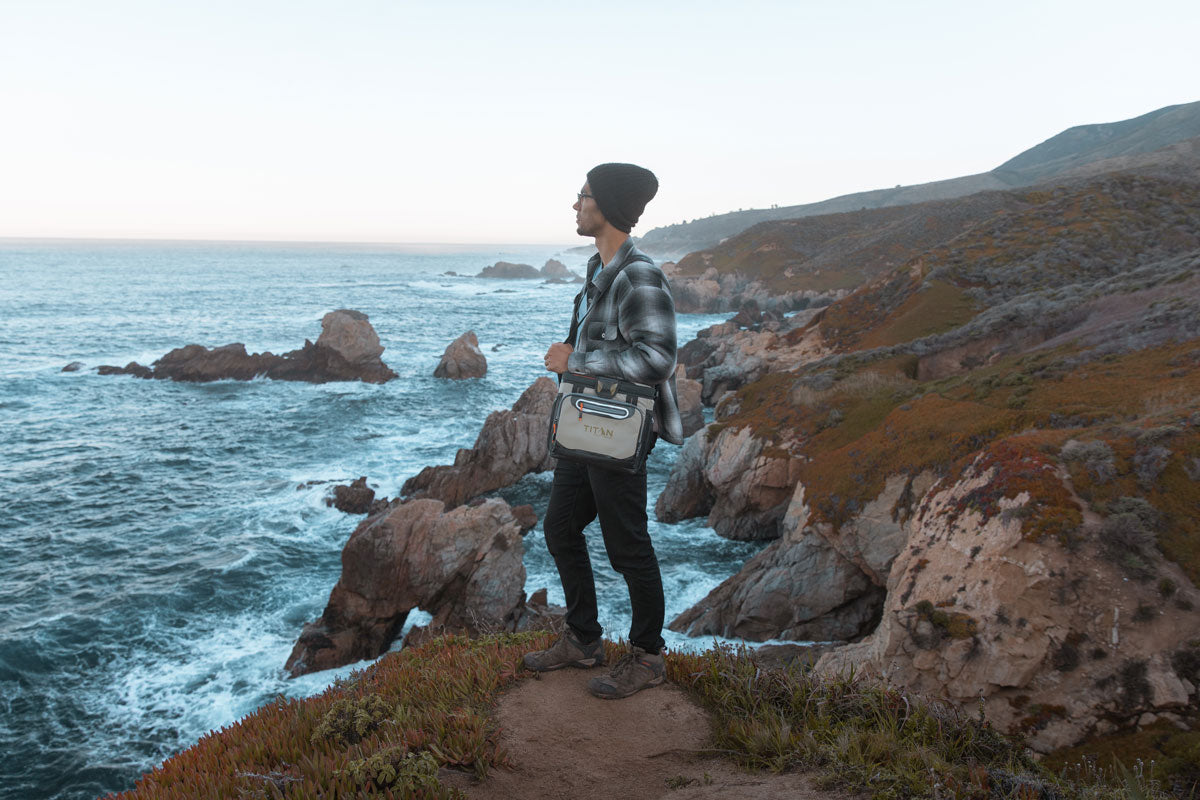 Hiking on the edge of a cliff