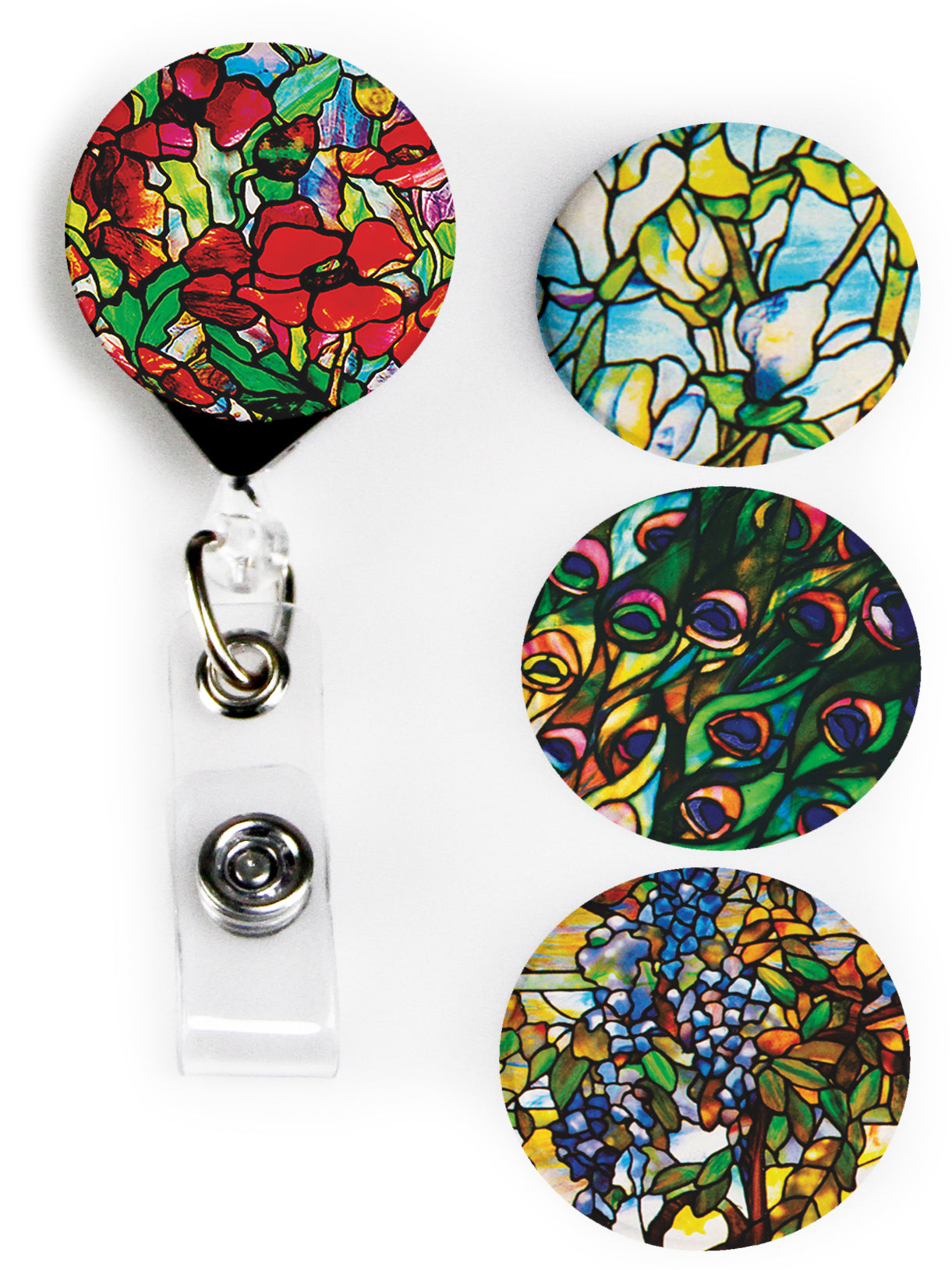 Buttonsmith® Louis Comfort Tiffany Best of Tinker Reel® Badge Reel – Made in USA