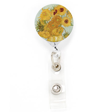 Sunflower Badge Reel, Flower Badge Holder, Flower Retractable