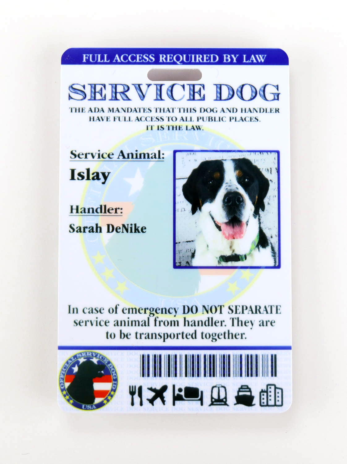 Service Dog Id Card Template