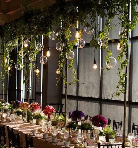 roses hanging from ceiling