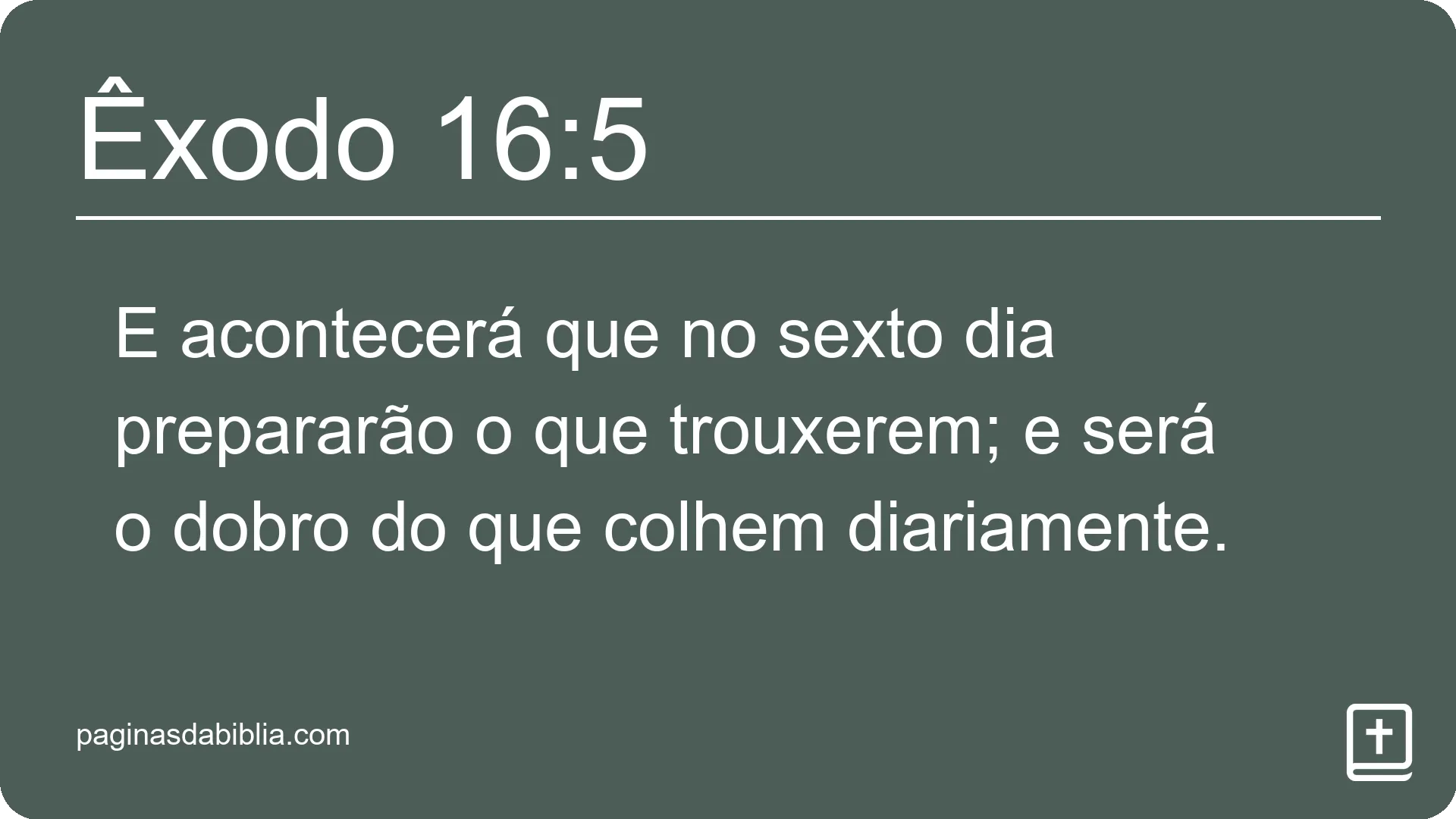 Êxodo 16:5