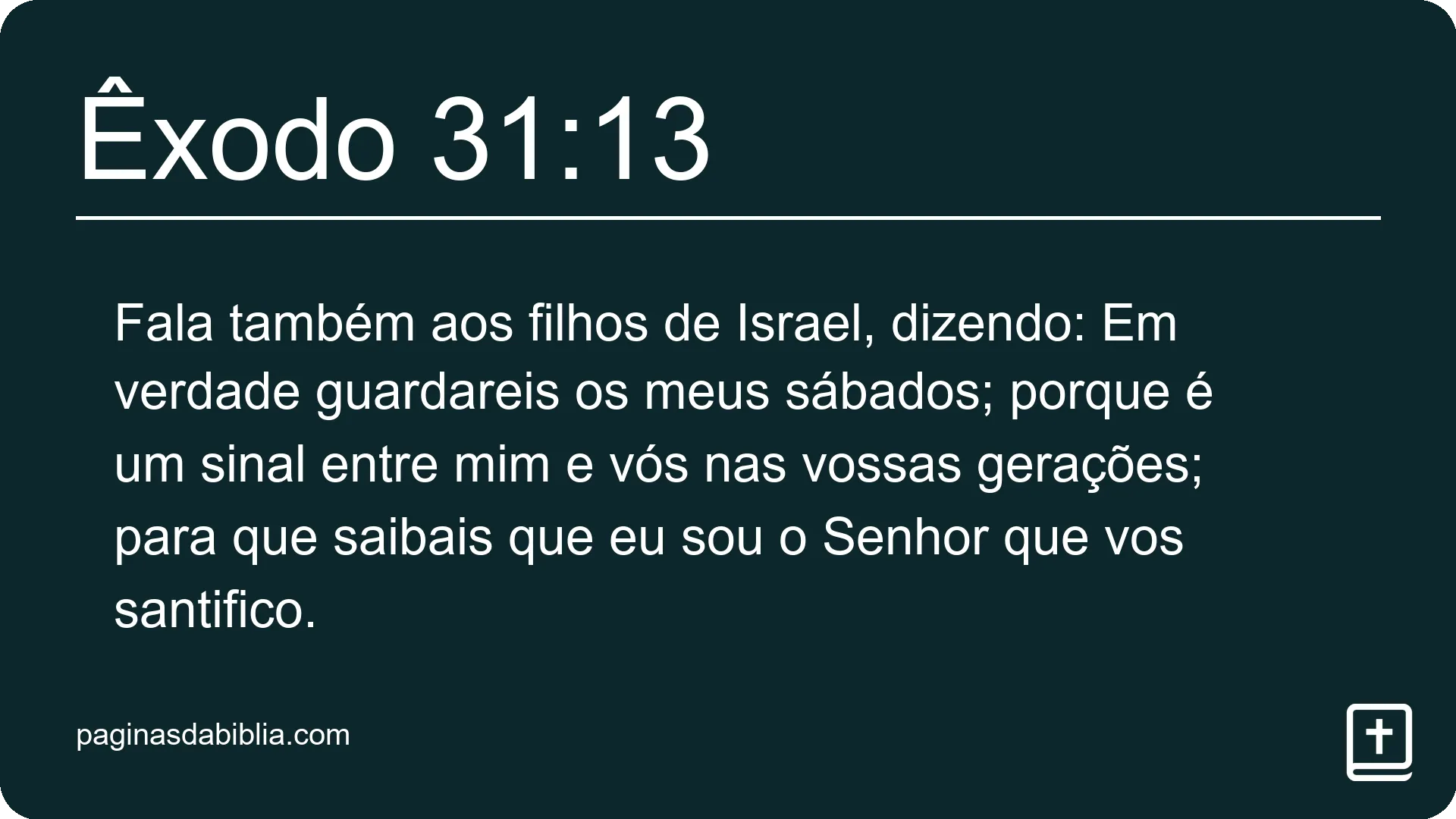 Êxodo 31:13