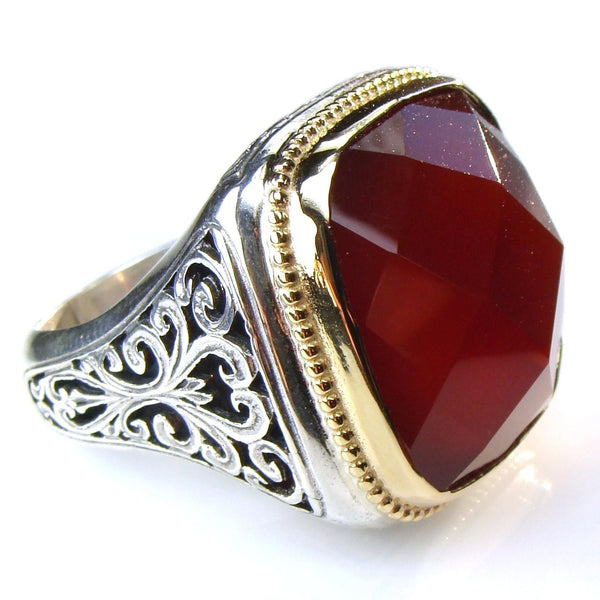 Greek Cushion Top Large Stone Ring by Gerochristo – Athena's Treasures