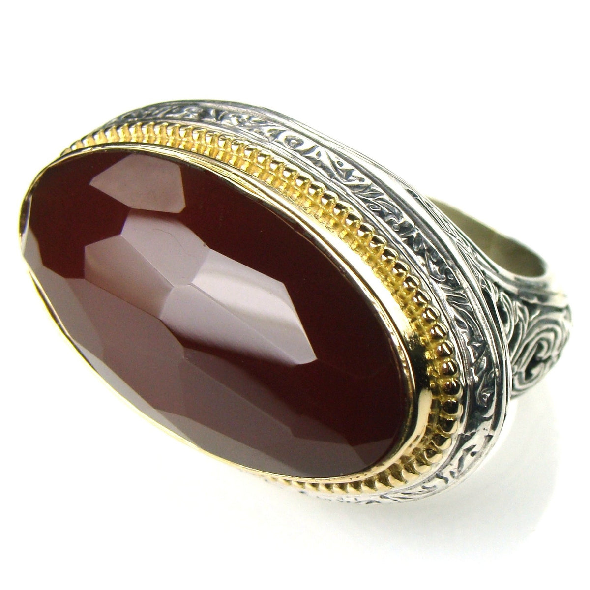 Greek Wide Oval Top Large Stone Ring by Gerochristo: Athena Gaia Greek ...