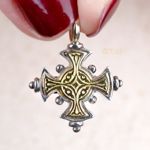 Mother and Child Greek Cross Necklace – Athena's Treasures