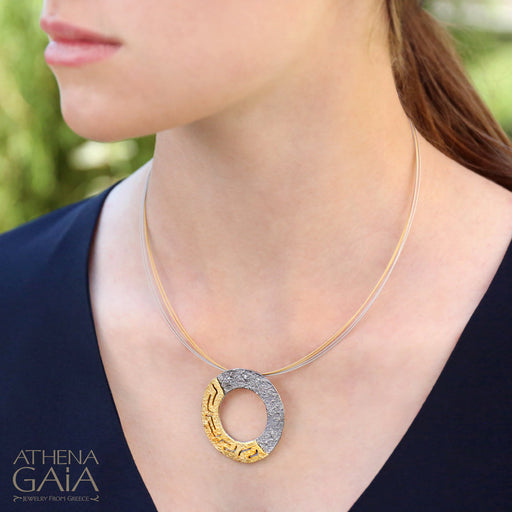 Eternal Spiral Greek Key Pendant with Necklace — Athena Gaia