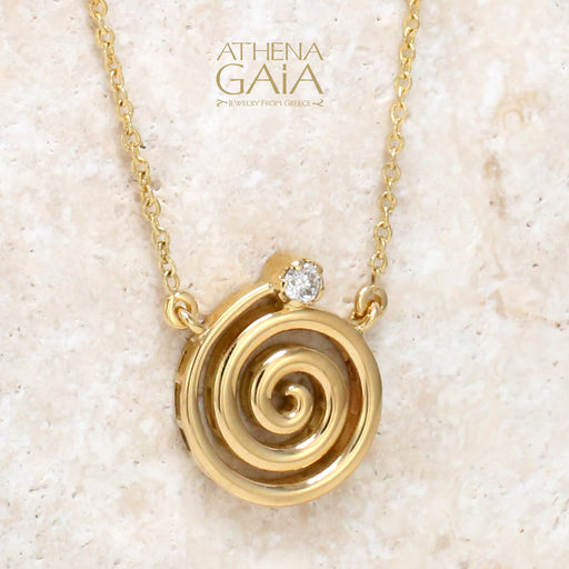 Eternal Spiral Greek Key Pendant with Necklace