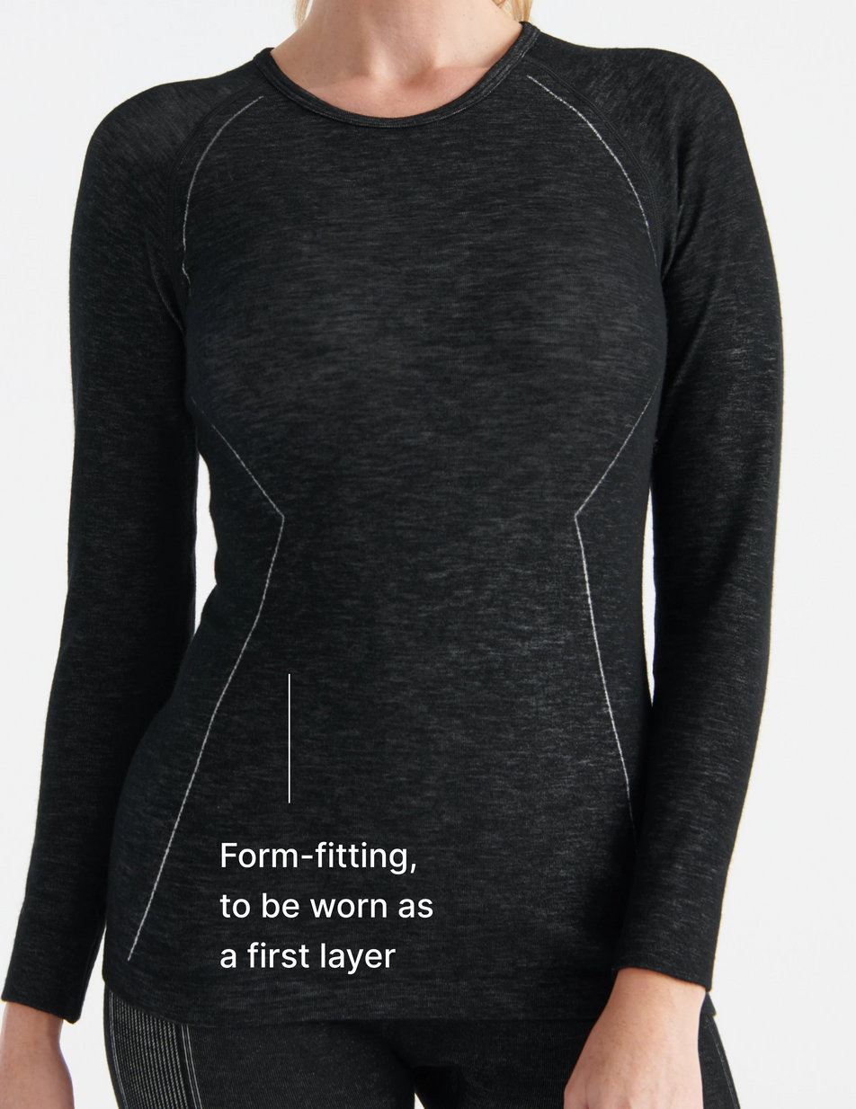 Form-fitting, to be worn as a first layer 
