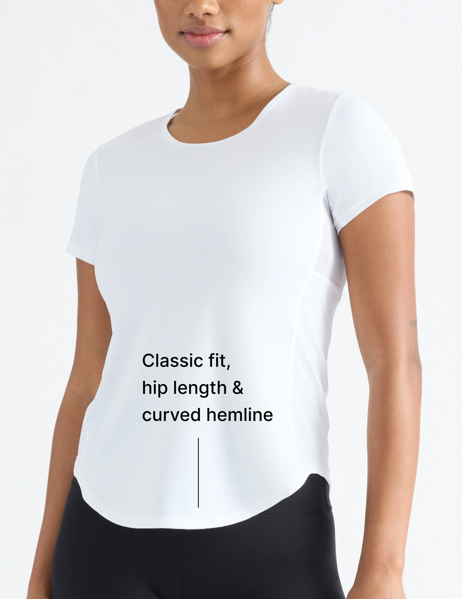 Classic fit, hip length & curved hemline 