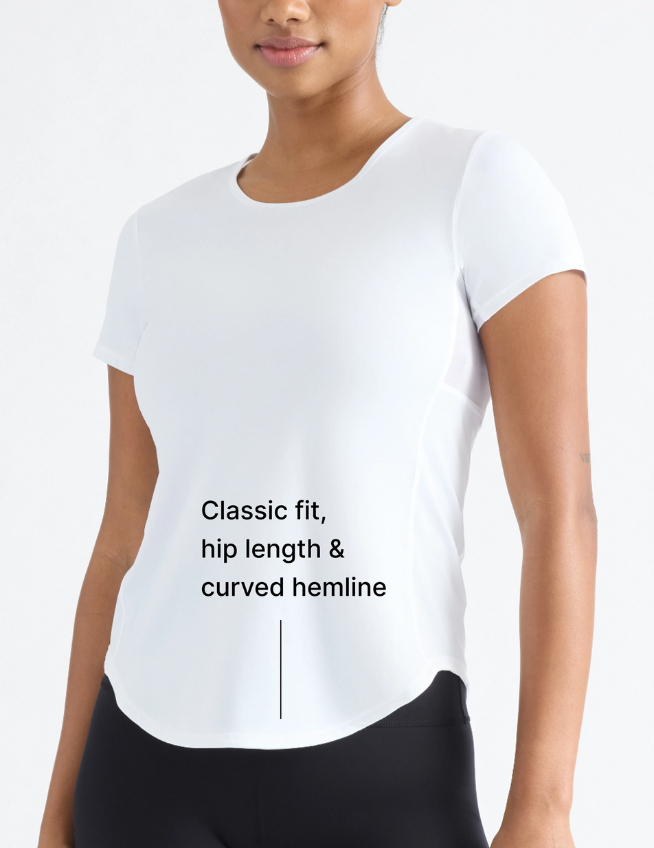 Classic fit, hip length & curved hemline