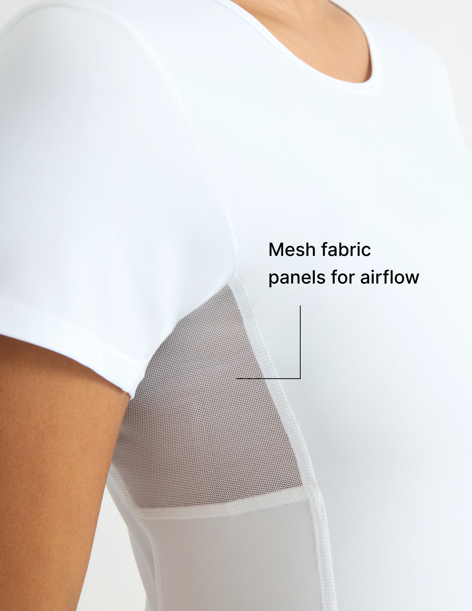 Mesh fabric panels for airflow