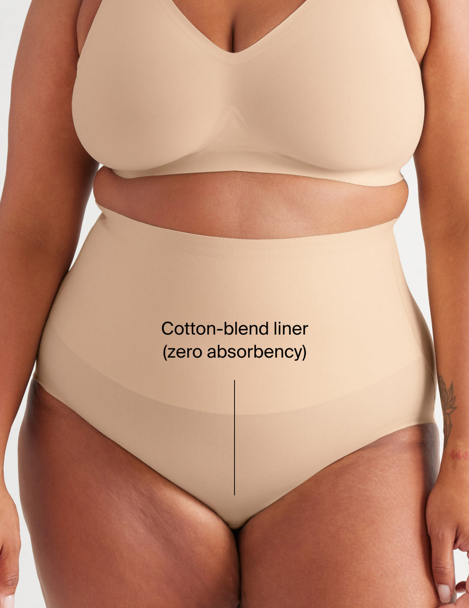 Cotton-blend liner (zero absorbency)
