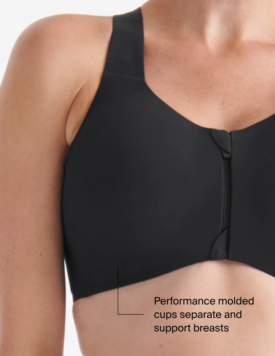 Performance molded cups separate and support breasts 