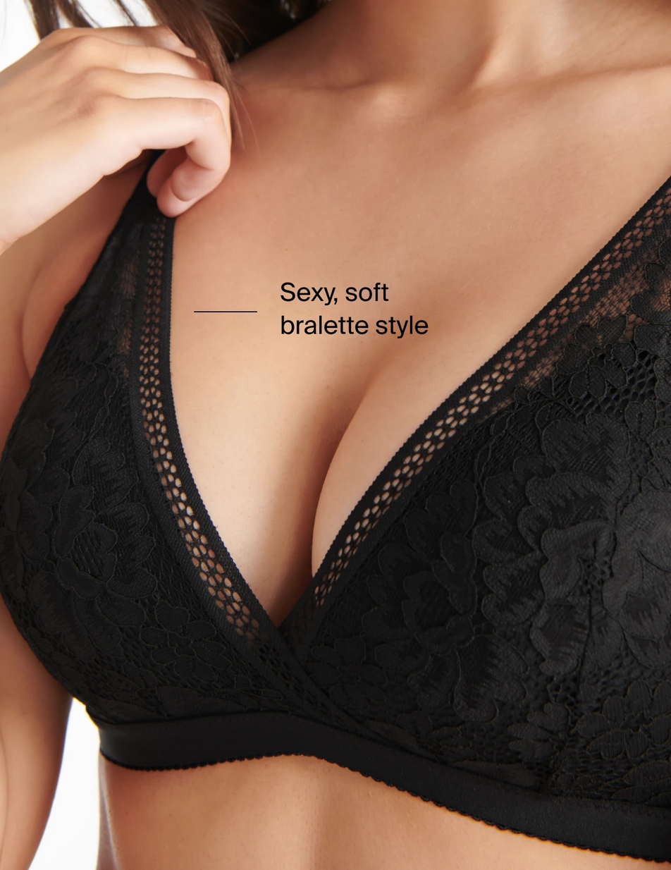 Buy Lace Bra Lingerie Hollow Out Bras Deep V Neck Ladies Black White  Bralette Summer Costume Clothes Fashion White Cup Size XL at