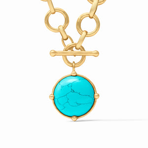 Honeybee Statement Necklace in Turquoise Blue - Michele Jewelry