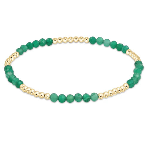 Blissful Pattern 2.5 Beaded Bracelet - Green Onyx