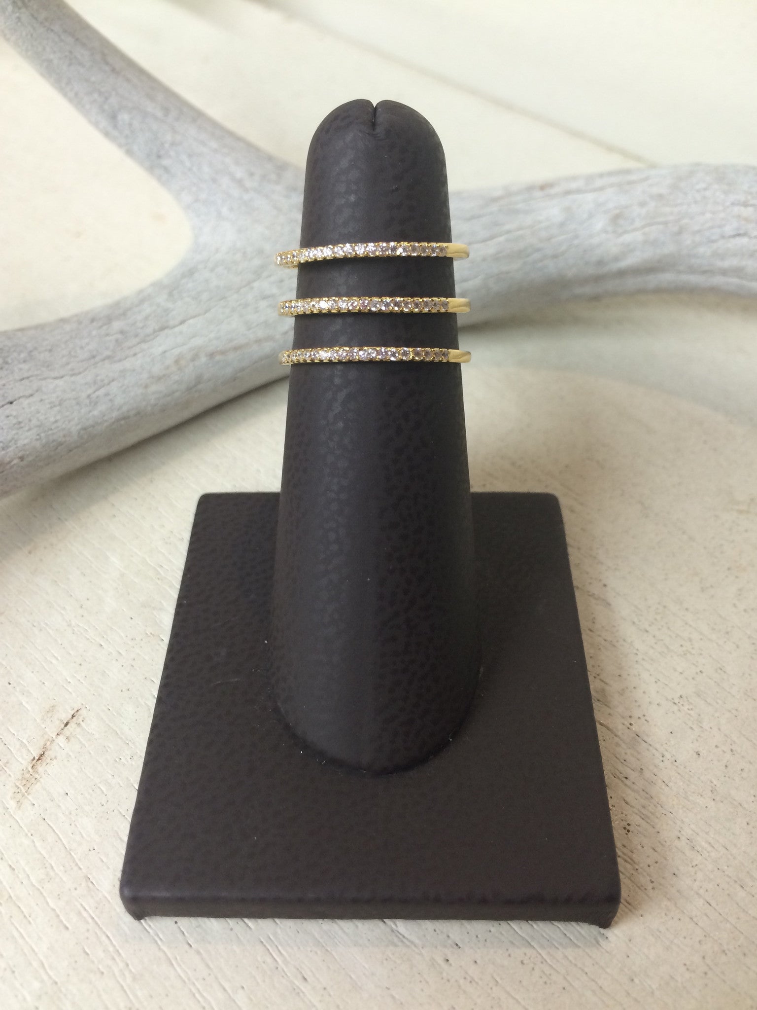 Sterling Silver Triple Row CZ Ring - Michele Jewelry