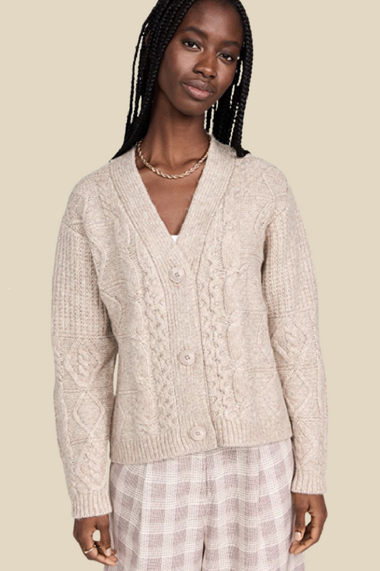 Crop Cable Knit Cardigan