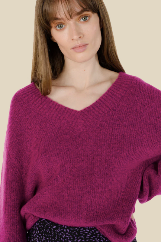 Knox Rose Sweater Medium Chenille Soft Knit Puff Sleeve Scoop neck Pullover  Boho