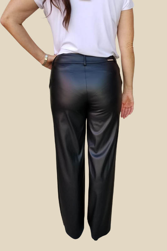 Spencer Faux Leather Pants in Black - Glue Store