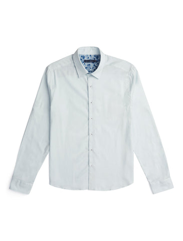 LIGHT BLUE SOLID TENCEL LONG SLEEVE SHIRT