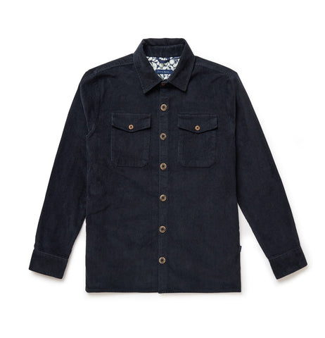 DENIM BLUE BRUSHED CORDUROY OVERSHIRT