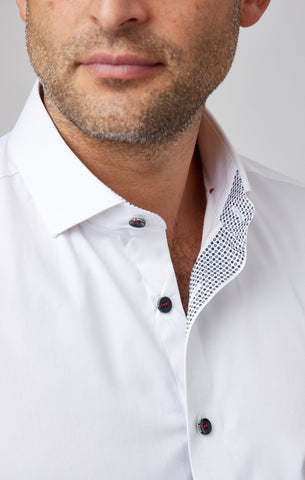 WHITE SOLID WOVEN DRYTOUCH SHIRT