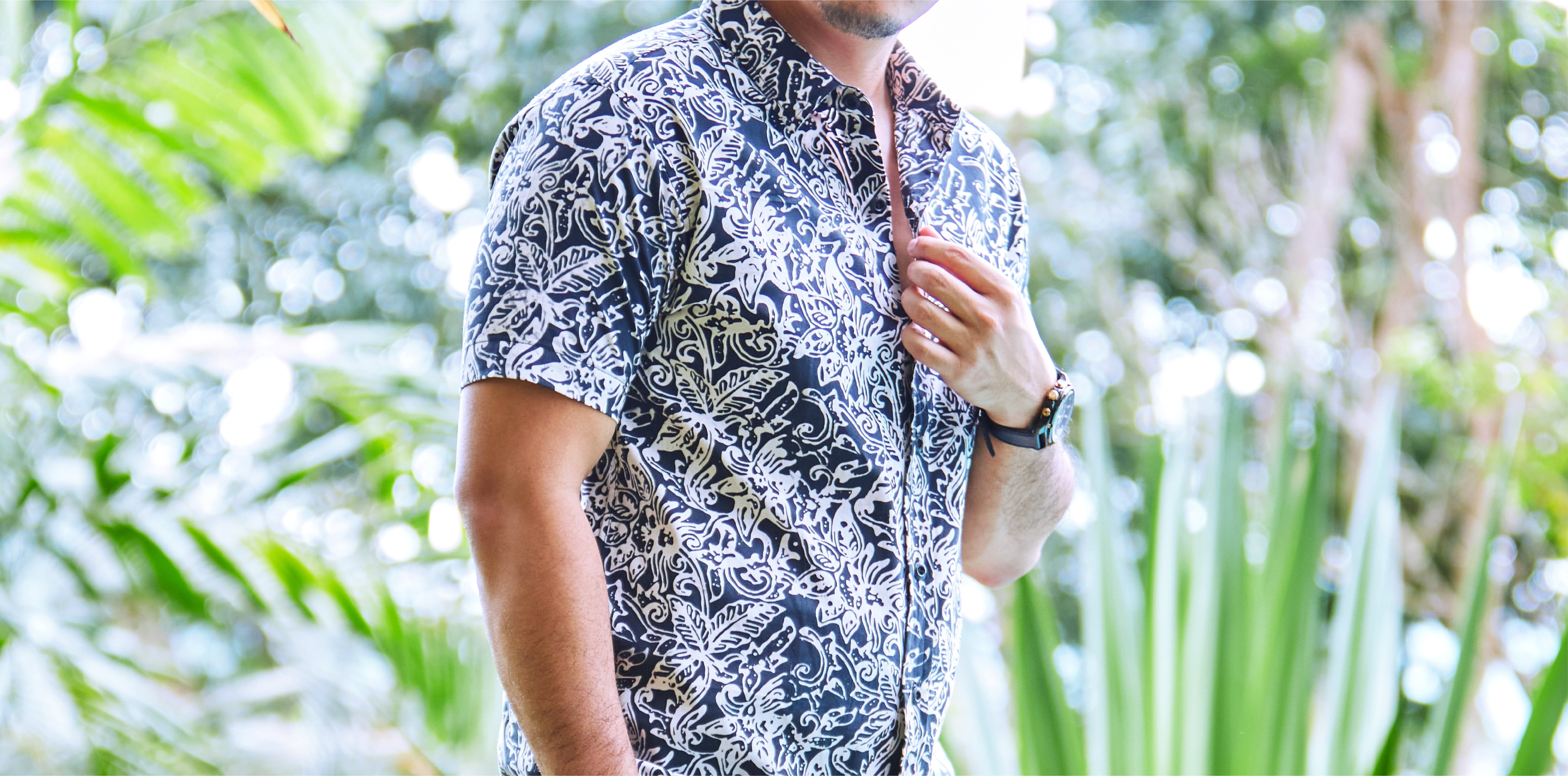 Batik-patterned T-shirt - Brown - Men