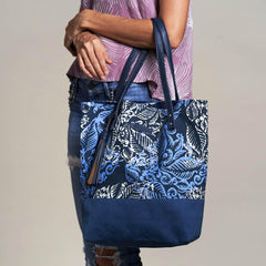 batik boutique_tote bag_blue nautical fern