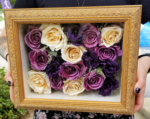 Wedding Bouquet Flowers set in an 8x10 Shadowbox