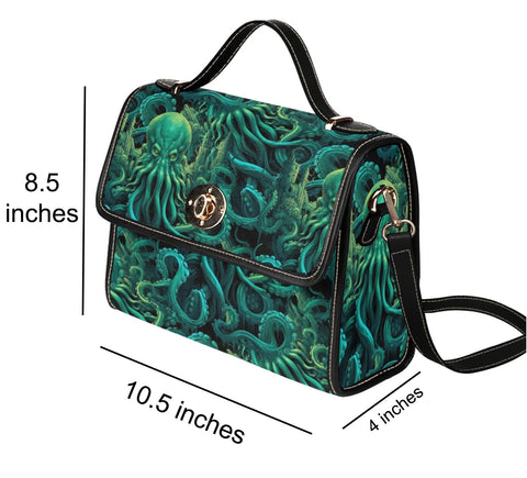 gorgeous dark vibrant green Call of Cthulhu handbag satchel