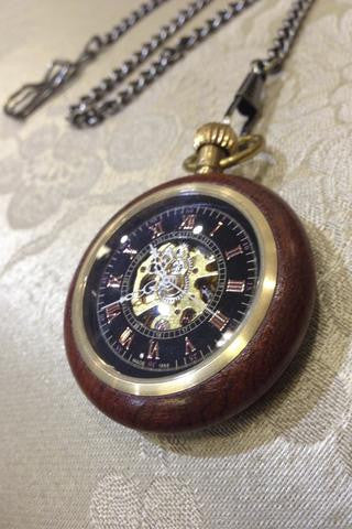 Big Ben wooden steampunk pocket watch