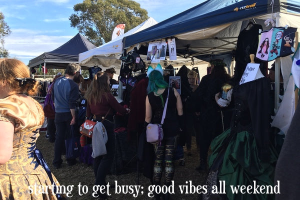 image from Gallery Serpentine Victorian and Steampunk stall at Winterfest medieval festival 2023 crowds