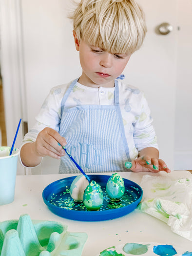 Monogrammed Initial Art Smock/Apron For Boys and Girls