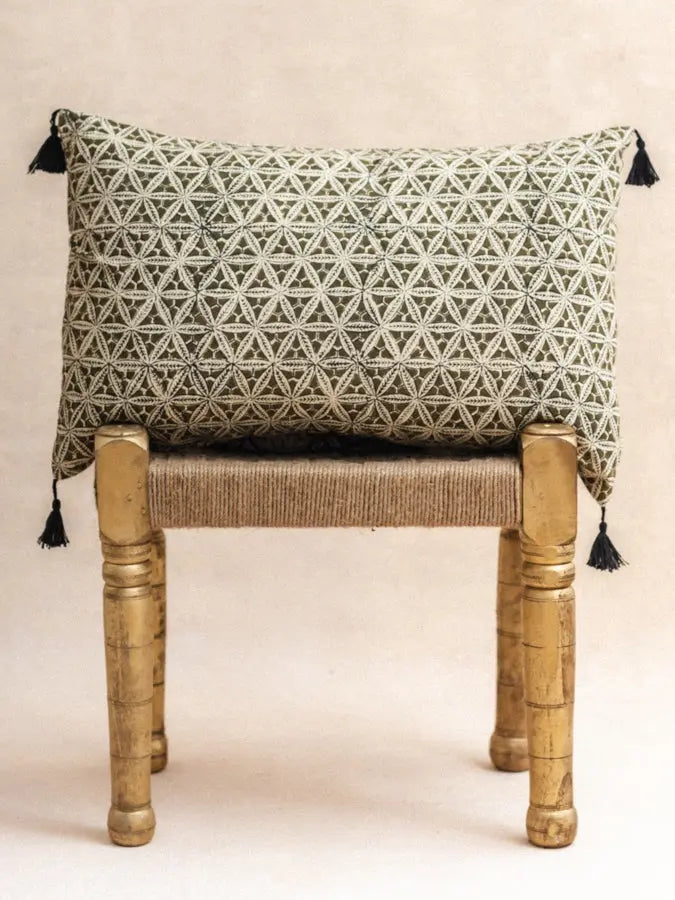 Khaki lotus cushion